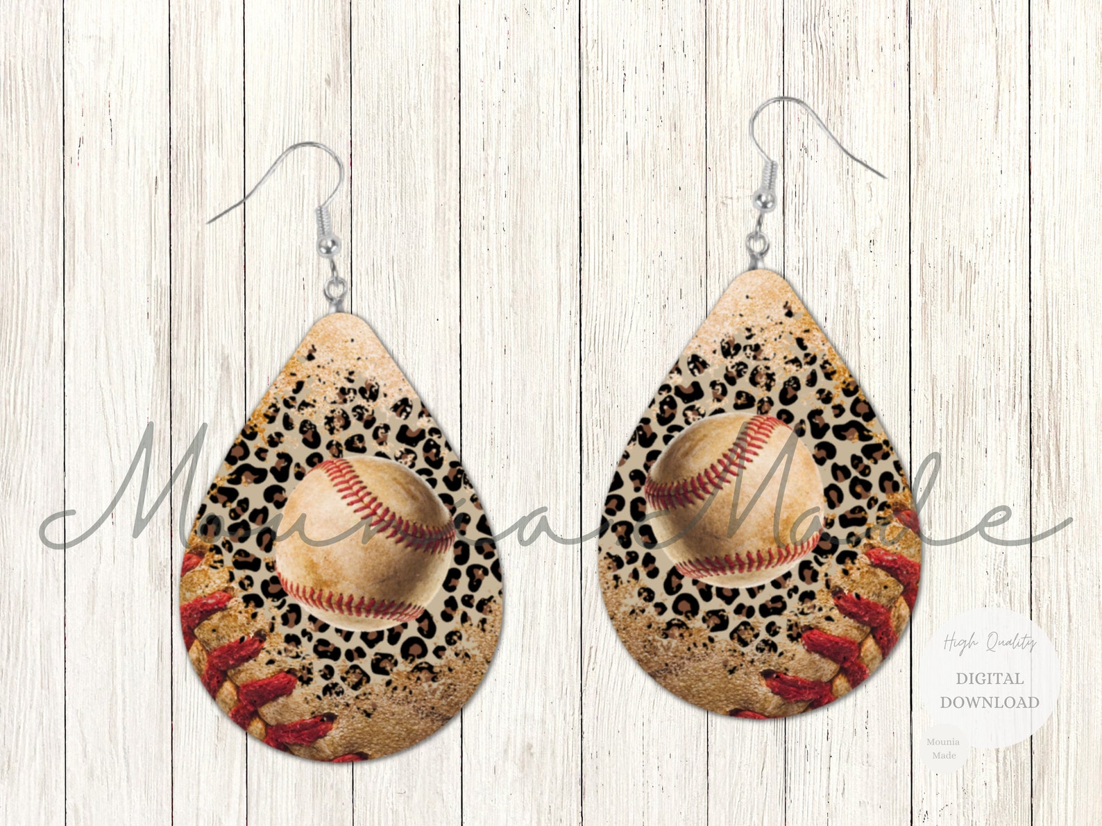 Baseball Earrings Sublimation Design PNG Teardrop Earring Etsy