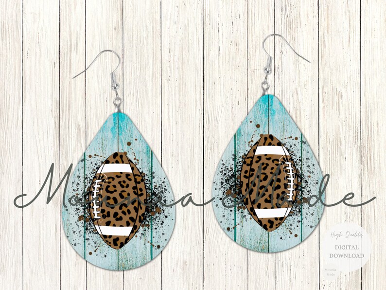 Football Earrings Sublimation Design PNG Teardrop Earring - Etsy
