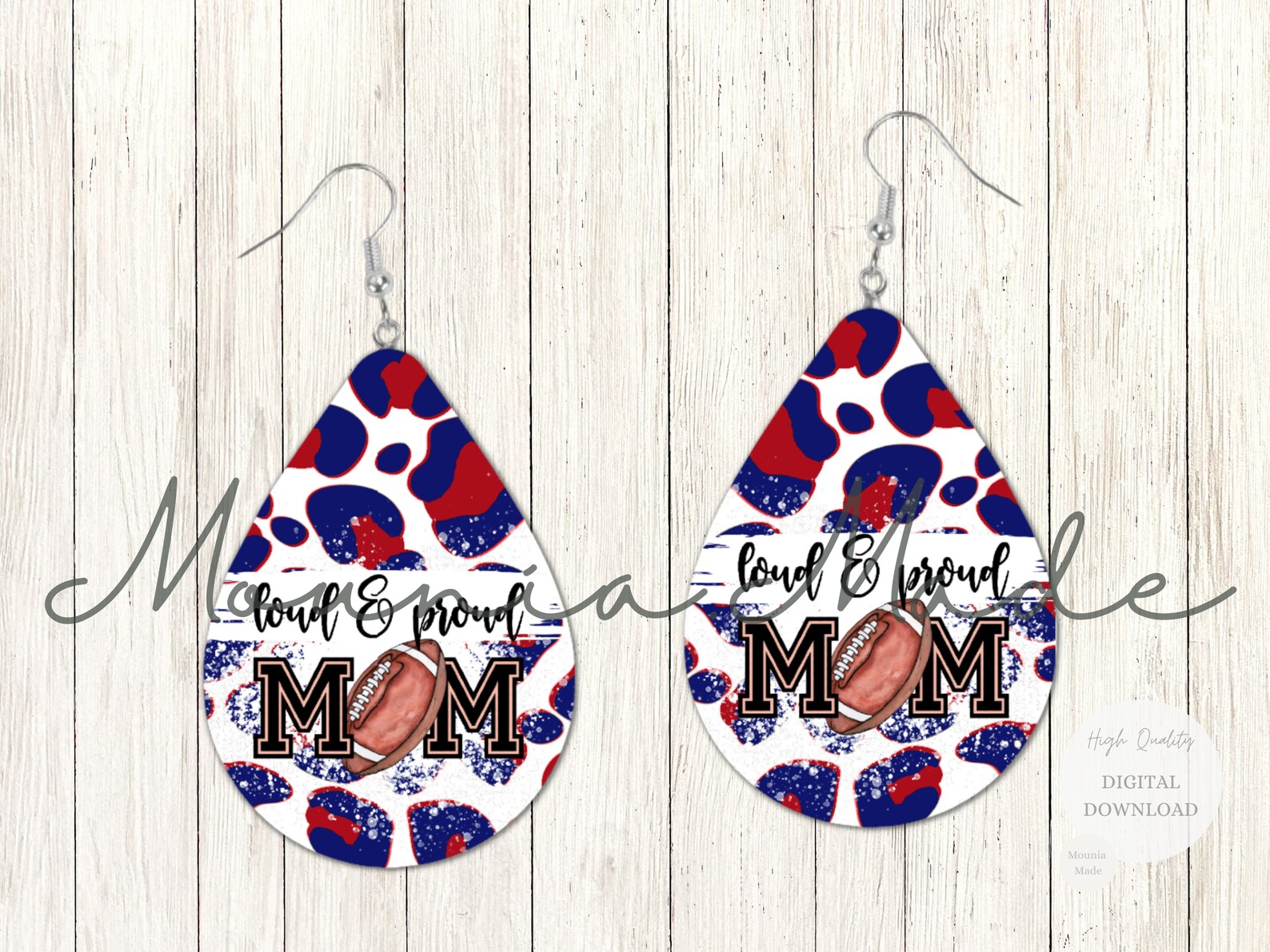 Football Mom Earrings Sublimation Design PNG Teardrop Earring - Etsy