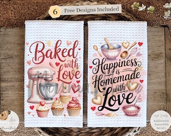 Baking Kitchen Towel Bundle Set of 2 Sublimation Designs with Mixer (Digital Download)