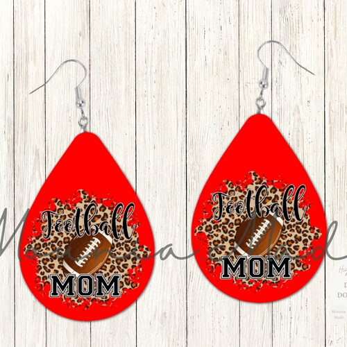 Football Mom Earrings Sublimation Design PNG Teardrop Earring - Etsy