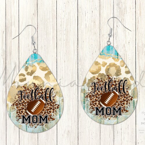 Football Mom Earrings Sublimation Design PNG Teardrop Earring - Etsy