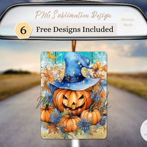Spooky Pumpkins - Air Freshener Sublimation Design PNG, Car Freshie Printable Sublimation, Instant Digital Download,Fall Pumpkins