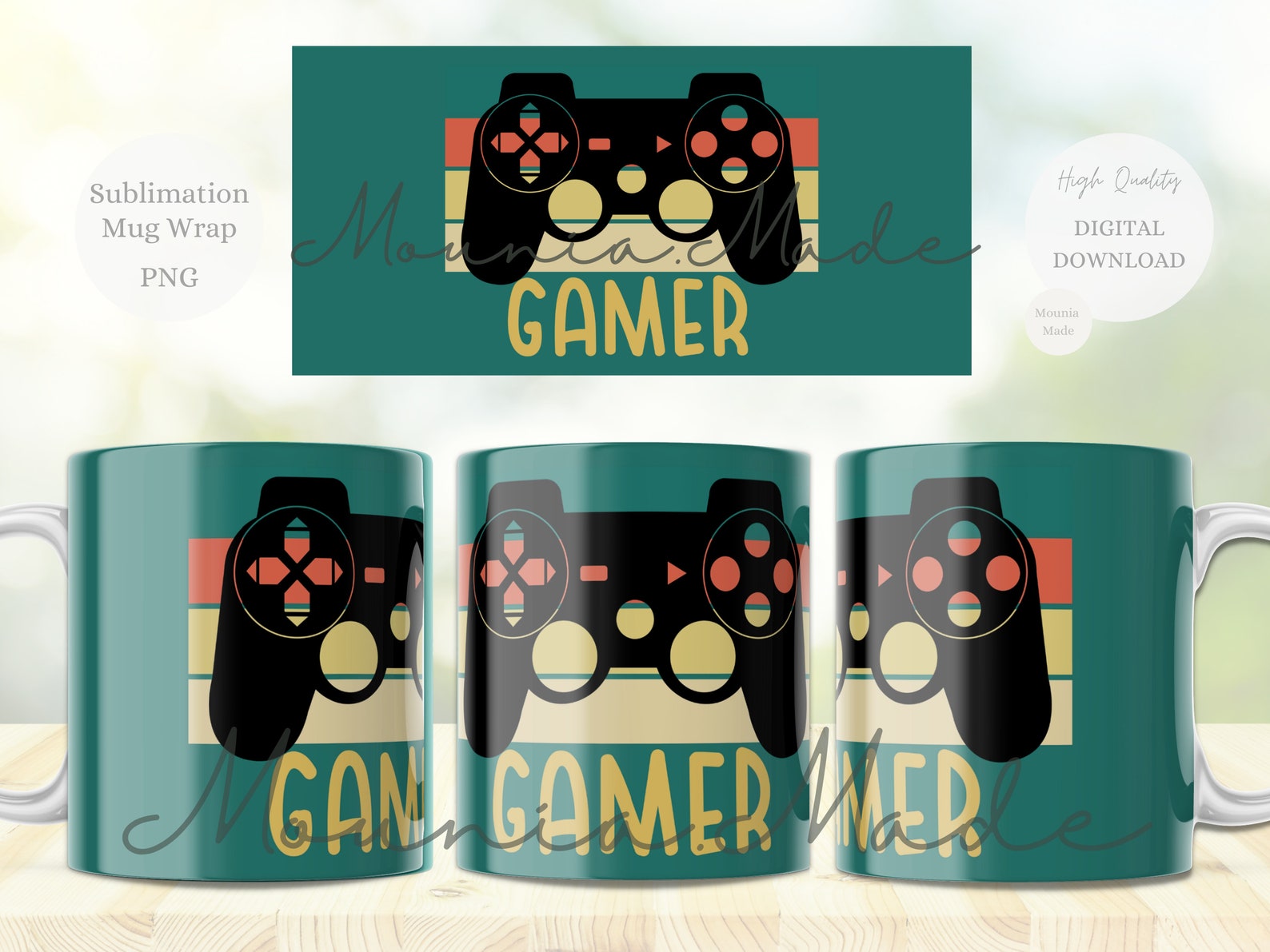 Gamer Coffee Mug Sublimation Templates 11 & 15 Oz Mug Wrap Etsy