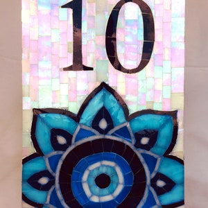 Custom House Number Evil Eye Style Glass Mosaic , Street Address,House Sign, Name Plaque image 5