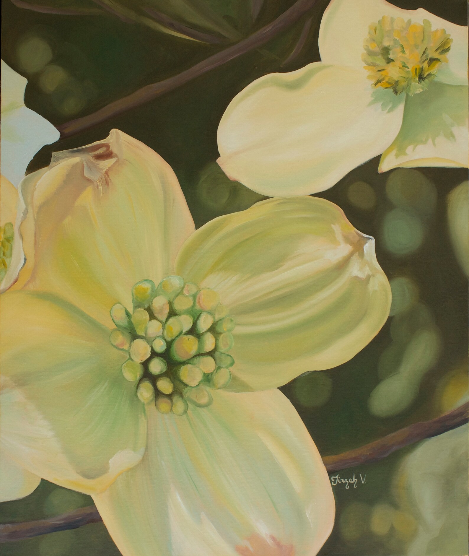 Dogwood Flower Painting Etsy