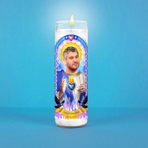 Saint Ethan Klein: Du sollst nicht abgesagt werden | Nicht parfümiert | 8 Zoll Glas Gebet Votiv - 100% handgefertigt in den USA | Lustige Geschenk Idee