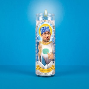 Saint Prison Mike: Michael Scott Prayer Candle, The Office, Steve Carell, Saint Candle, Votive candle, Non Scented, Novelty Candle