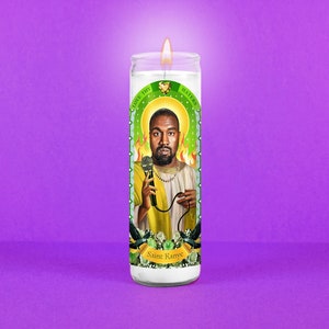 Saint Kanye Celebrity Prayer Candle: Love Thy Haters | Donda, Ye, Kardashian | Non Scented | Saint Novelty Candle | Funny Gift Idea