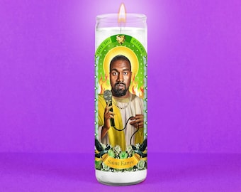 Saint Kanye Celebrity Prayer Candle: Love Thy Haters | Donda, Ye, Kardashian | Non Scented | Saint Novelty Candle | Funny Gift Idea