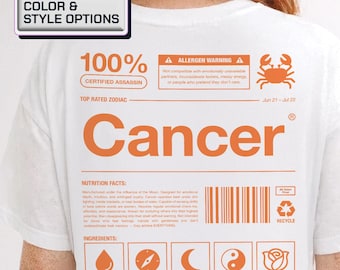 Cancer Zodiac Shirt: Funny Astrology Graphic Tee | June July Birthday Gift | Horoscope Top