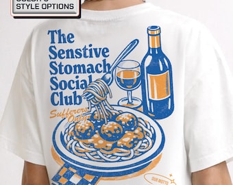 Sensitive Stomach Social Club Shirt, IBS Humor T Shirt, Funny Digestive Issues Tee, Gut Health Graphic Shirt