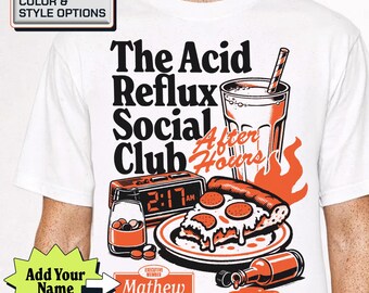 Custom Acid Reflux Social Club Shirt – Personalized Funny GERD Unisex Tee