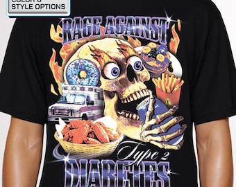 Funny Diabetic T-Shirt: Rage Against Type 2 Diabetes Graphic Tee