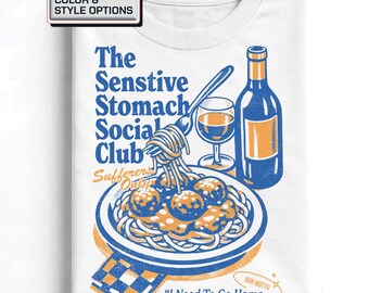 Sensitive Stomach Shirt: Funny Food Intolerance T Shirt, Tummy Trouble Graphic Tee, Digestive Humor