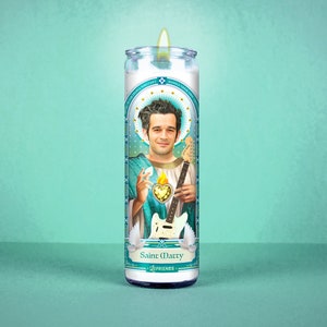 Saint Matty Celebrity Prayer Candle: Non Scented | 8 inch Glass Prayer Votive - 100% Handmade in USA | Funny Gift Idea
