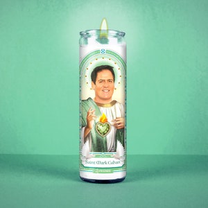 Saint Mark Cuban Prayer Candle: Funny Handmade Votive Gift
