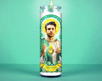 Saint Hasan Piker Celebrity Prayer Candle | Non Scented | 8 inch Glass Prayer Votive - 100% Handmade in USA | Funny Gift Idea