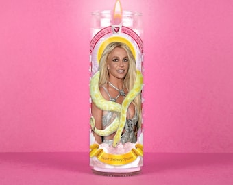 Oops Im Sinning Again: Saint Britney Spears, Patron Saint of Girl Power, Prayer Candle, Devotional, Saint Candle, Free Britney