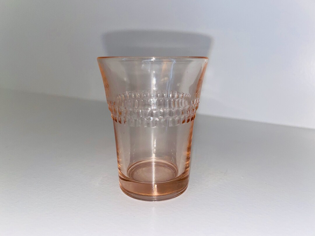 Pink Depression Glass Toothpick Holder or Shot Glass Etsy
