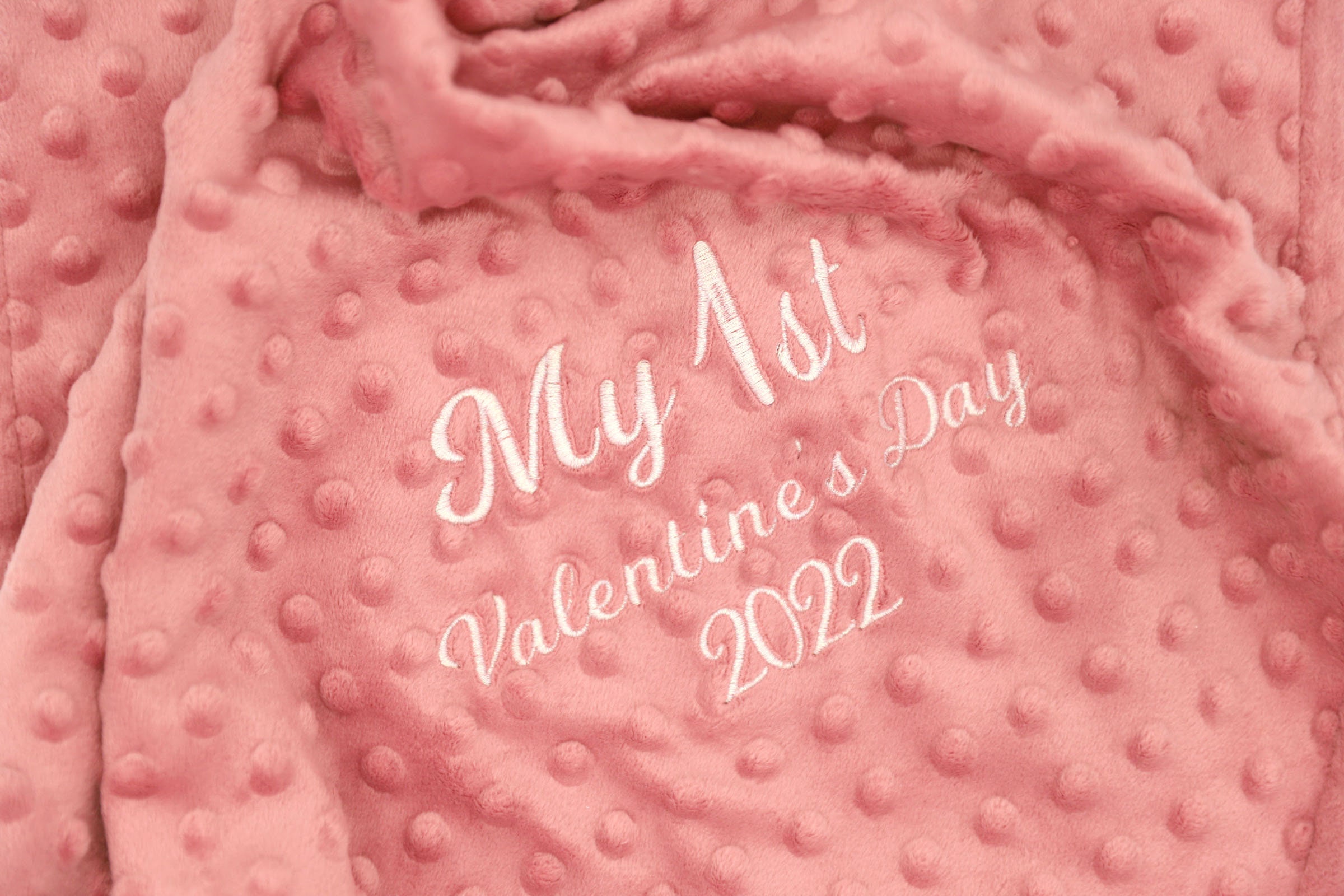 Pink Valentine's Day Baby Blanket Custom Name Date Cute Etsy