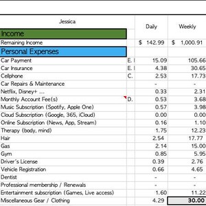 Modern Detailed Budget