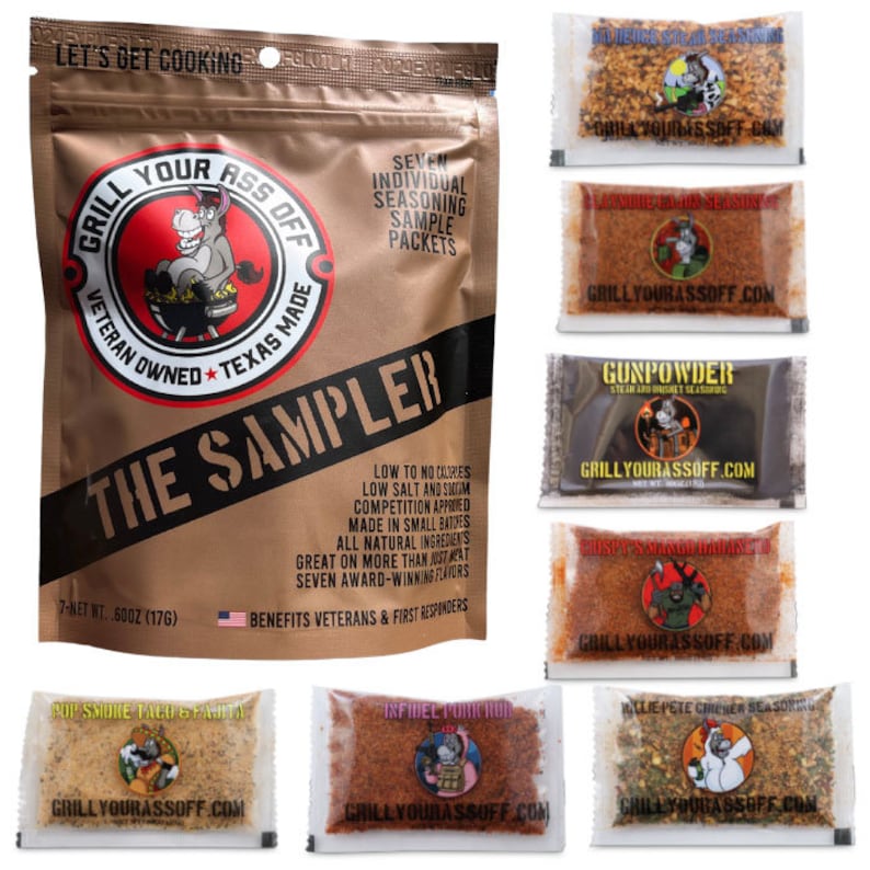 Sampler Pack - Seasonings - Rubs - Spice - Blends - Grilling - Pit Smoker - BBQ Tools & Accessories - Cooking - Smoking - Herbs - Gift Him