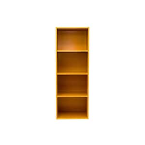 Tall Narrow 4-Tier Wood Bookshelf: Minimalist Open Storage
