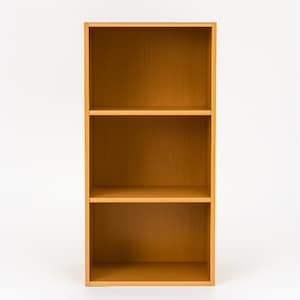 Natural Wood 3-Tier Bookcase: Small Space Vertical Storage