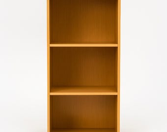 Natural Wood 3-Tier Bookcase: Small Space Vertical Storage