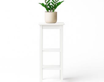 3-Tier White Plant Stand: Modern Indoor Vertical Planter Shelf