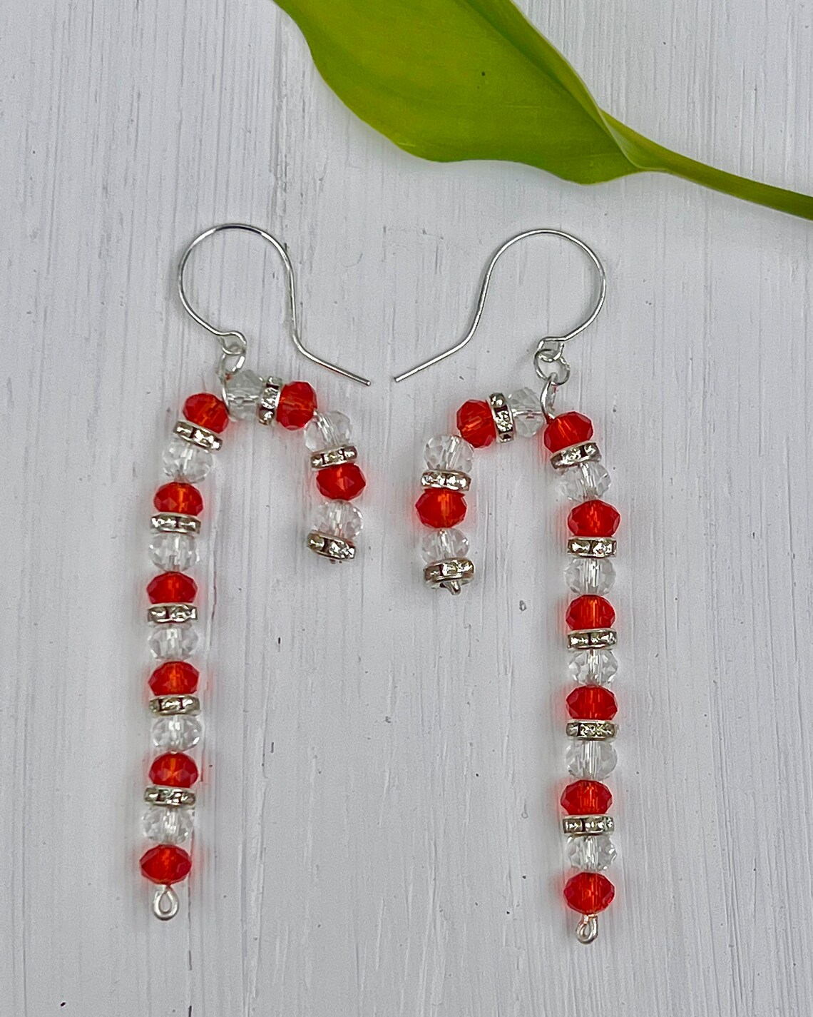 Candy Cane Dangle Earrings, Christmas Earrings, Candy Earrings