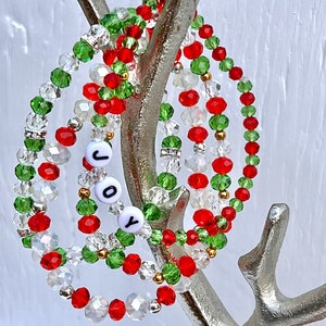 Christmas Bracelets, Holiday Bracelets, Christmas Jewelry, Christmas Gifts, Holiday Jewelry, Green Red Bracelet, Stocking Stuffer