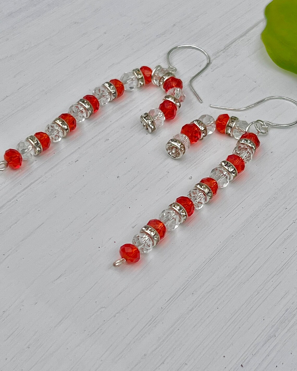 Candy Cane Dangle Earrings, Christmas Earrings, Candy Earrings