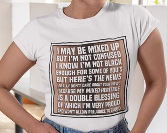 I’m Mixed And Doubly Blessed Unisex T-Shirt - Afro - Caribbean -  - Afroditees