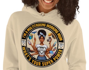 Multitasking, Pretty Strong, Super Working Mum Women’s Pullover Hoodie