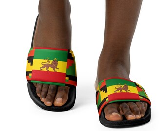 Bunte Kente Rasta Frauen-Folien - Afrocentric Ethnic Footwear