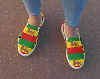 Bunte Kente Rasta Damenschuhe - Afro - Karibik - Afroditees