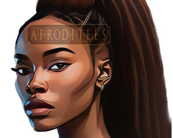 Afrocentric Nubian Queen Four Is A Resizable A3 PNG Instant Printable Digital Download - Posters, Mugs, Tshirts, Phone Cases