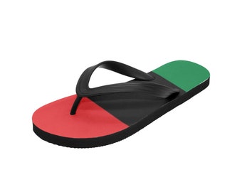 Pan African Flag Unisex Flip Flop Slippers Sandals Shoes