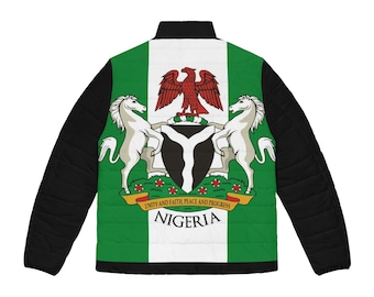 Nigerian Flag And Coat Of Arms Unisex Puffer Jacket