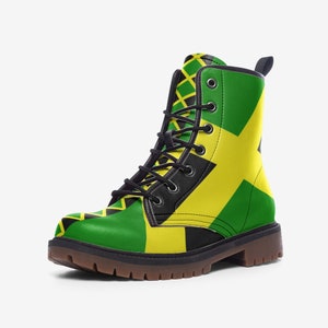 Jamaican Flag Vegan Faux Leather Lightweight Unisex Boots