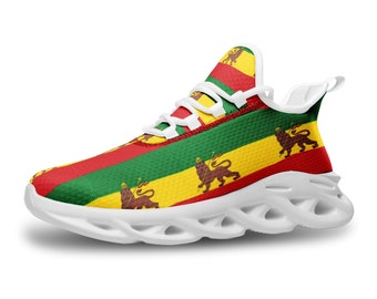 Colourful Rasta Conquering Lion Of Judah Unisex Bounce Mesh Knit Sneakers