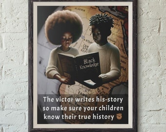 Black History, Culture, Knowledge, Power and Excellence Indoor Outdoor Water & Scratch Resistant Silk Finish Empowering Unframed Poster