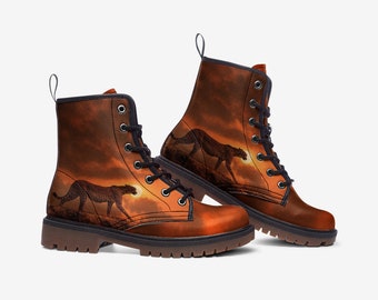Lekkie buty z wegańskiej skóry ekologicznej w panterkę