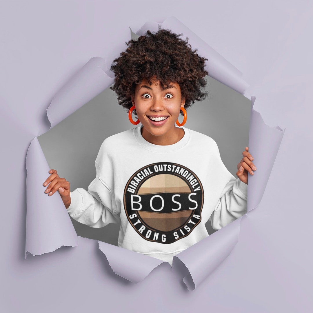 She’s A Boss, Biracial Outstandingly Strong Sista Organic Cotton ...