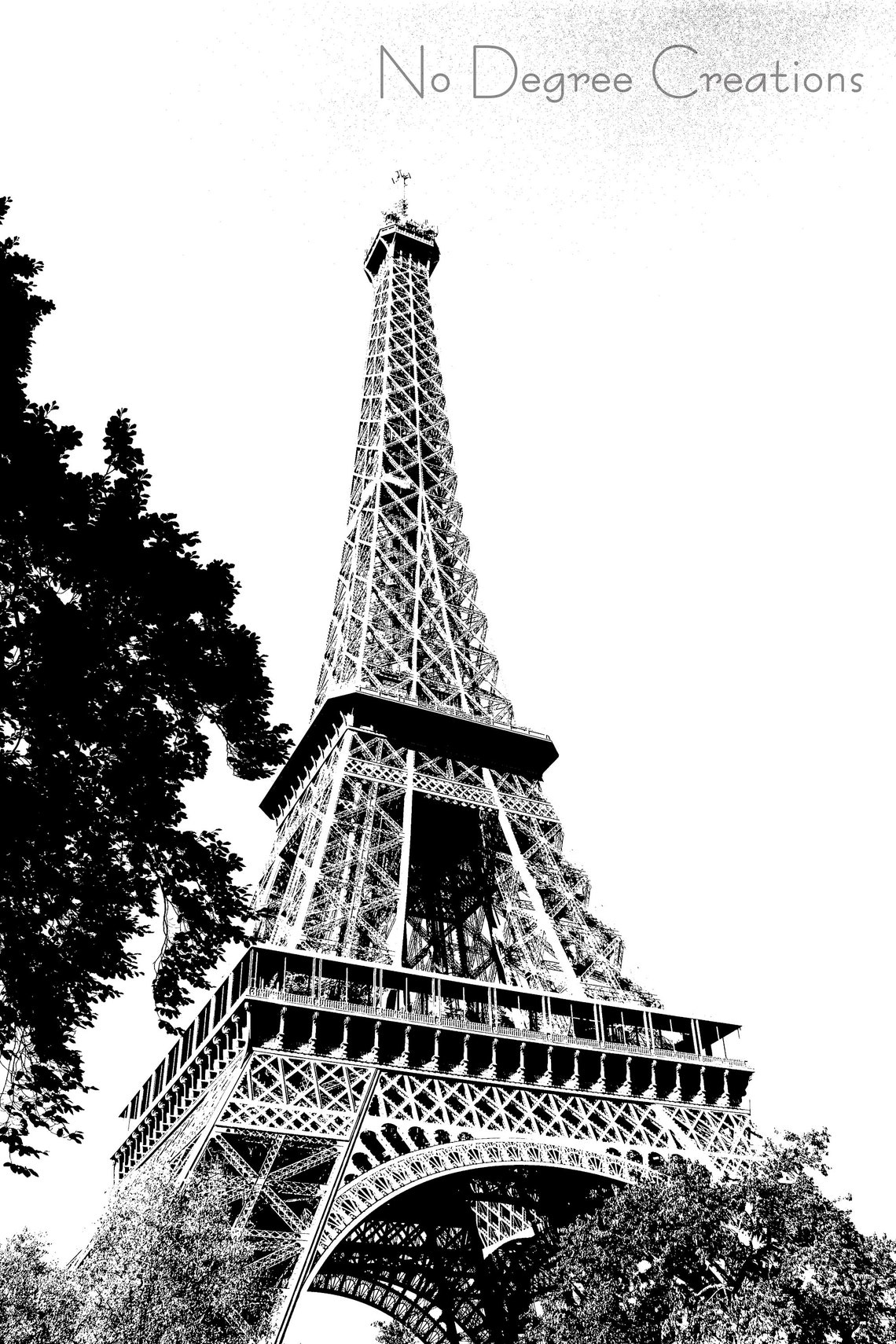 GP TONER Leinwandgemälde Eiffelturm Schwarz-Weiß - 50x40 Cm Wandbild