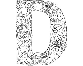 Letter D Coloring You Ll Enjoy Etsy