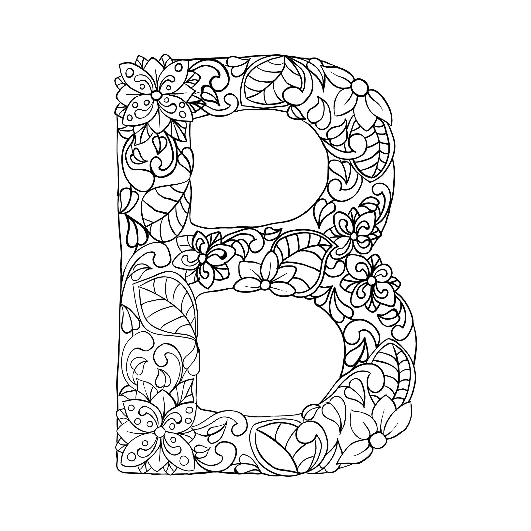 Letter B Individual Coloring Pages | Etsy