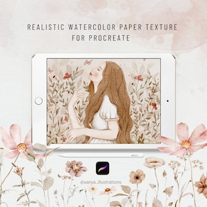 Realistische aquarelpapiertextuur voor Procreate, aquarel Procreate, Procreate, papiercanvas voor Procreate, iPad, canvas